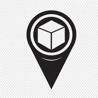 Icona del cubo puntatore della mappa vettore