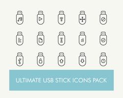 Pack di icone USB o Flash Drive semplice o Ultimate vettore