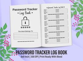 registro password tracker per interni kdp. progettazione del modello di registro del tracker password per interni kdp. vettore