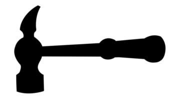 icona dello strumento di costruzione della siluetta singola del martello per il design vettore