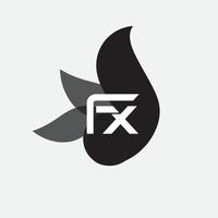 design del logo della lettera fx vettore