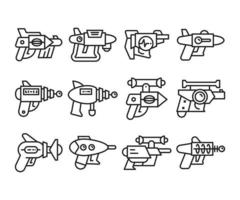 set di icone di pistola spaziale vettore