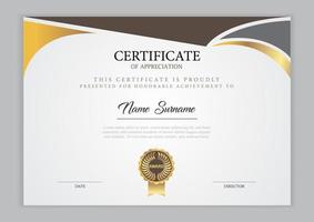 modello di certificato con ornamento vettore