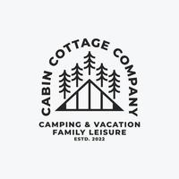 design moderno dell'illustrazione di vettore del logo del cottage della cabina