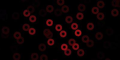 sfondo vettoriale rosa scuro, rosso con simboli di virus.