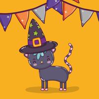 Cartoni animati di gatto di Halloween vettore