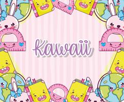 Simpatici cartoni animati kawaii vettore