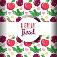 Sfondo di pixel di frutta vettore