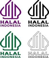 set di icone nuovo logo halal indonesia vettore