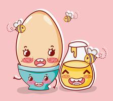 Simpatici cartoni animati kawaii colazione dolce vettore