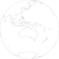 mappa del globo dell'oceania vettore