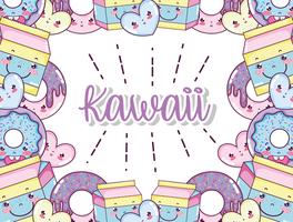 Simpatici cartoni animati kawaii vettore