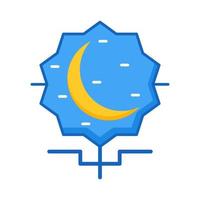 illustrazione della linea piena di icone del ramadan per qualsiasi progetto vettore