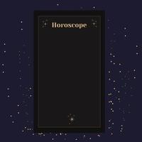 modello per un oroscopo. un elegante poster per un oroscopo zodiacale esoterico per un logo o un poster, su sfondo nero con stelle vettore