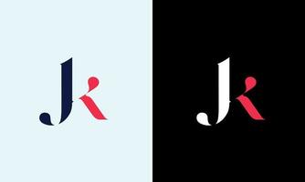 modello di monogramma logo vettoriale astratto jk kj