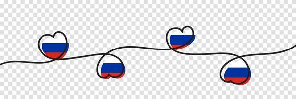 bandiera della russia a forma di cuore. simbolo nazionale della russia. illustrazione vettoriale