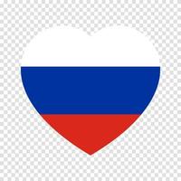 bandiera della russia a forma di cuore. simbolo nazionale della russia. illustrazione vettoriale