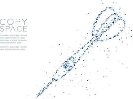 cerchio geometrico astratto punto molecola particella bersaglio gioco forma, tecnologia vr strategia aziendale bersaglio concept design blu colore illustrazione isolato su sfondo bianco con spazio di copia vettore