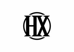 lettera iniziale hx nera in cerchio vettore