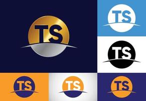 lettera iniziale ts logo design vettoriale. simbolo grafico dell'alfabeto per l'identità aziendale vettore