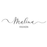 malina - modello di logo di calligrafia lampone per gioielleria, cottura al forno, cucina, abbigliamento, moda, ecc. disegno vettoriale di bacche, illustrazione di frutta in linea.