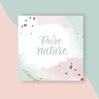 pura natura. banner post sui social media per la promozione della vendita di moda. poster con cornice quadrata. vettore