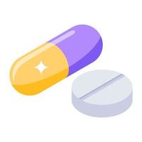 un'icona di farmaci in stile modificabile, vettore isometrico