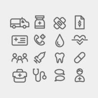 collezione di icone di medicina vettore