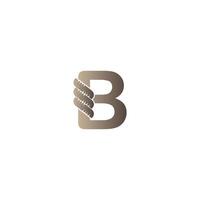 lettera b avvolta nell'illustrazione del design del logo dell'icona della corda vettore