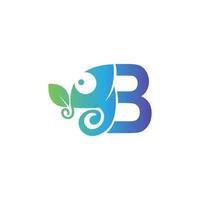 icona della lettera b con modello di progettazione del logo camaleonte vettore