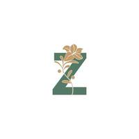 icona della lettera z con modello di illustrazione di bellezza del giglio vettore