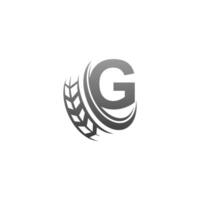 lettera g con illustrazione del modello di progettazione dell'icona della ruota di trascinamento vettore