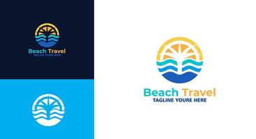 modello di logo per viaggi e turismo balneare vettore