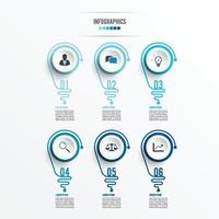 infografica astratta con lampadina. infografica per presentazioni aziendali o banner informativo 6 opzioni.