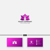 bellezza yoga vettore fiori di loto modello logo design