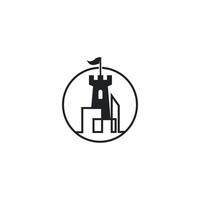 illustrazione vettoriale del disegno dell'icona del logo del castello