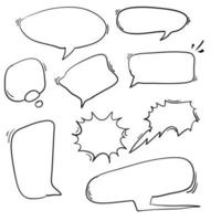 doodle bolla parlare disegnato a mano in stile fumetto vettoriale