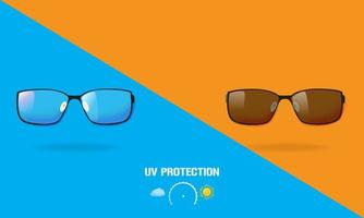 occhiali con lenti fotocromatiche lenti fotocromatiche, occhiali da sole polarizzati uv, illustrazione vettoriale.