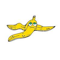 Banana. carattere buccia di banana vettore