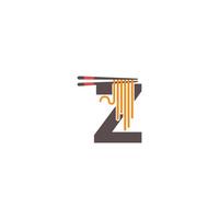 lettera z con bacchette e noodle icona logo design vettore