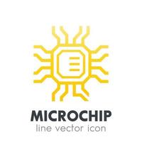 chipset, icona del microchip su bianco vettore