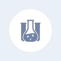 icona chimica, tubo di vetro da laboratorio, icona isolata da laboratorio di chimica, illustrazione vettoriale