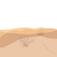 illustrazione di riserva di vettore del deserto sabbioso. dune. spiaggia sabbiosa, spiaggia calda. paesaggio. poster minimalista letto di dune di sabbia.