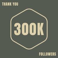 grazie modello di follower di social media 300k vettore