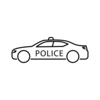 icona della linea dell'auto della polizia, illustrazione semplice dell'auto della polizia vettore
