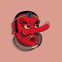 maschera tengu giapponese, illustrazione vettoriale eps.10
