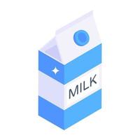 disegno vettoriale dell'icona del pacchetto di latte