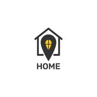 logo mappa pin home. disegno vettoriale. vettore