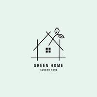 design del logo del concetto di casa verde creativo minimalista vettore