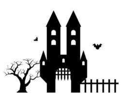 costruzione dell'illustrazione festiva della chiesa dell'orrore della cattedrale di halloween vettore